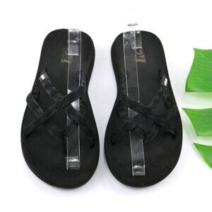 Teva Womens Olowahu Sandal Size 7 Black Thong Slide Active Hike Flip Flop